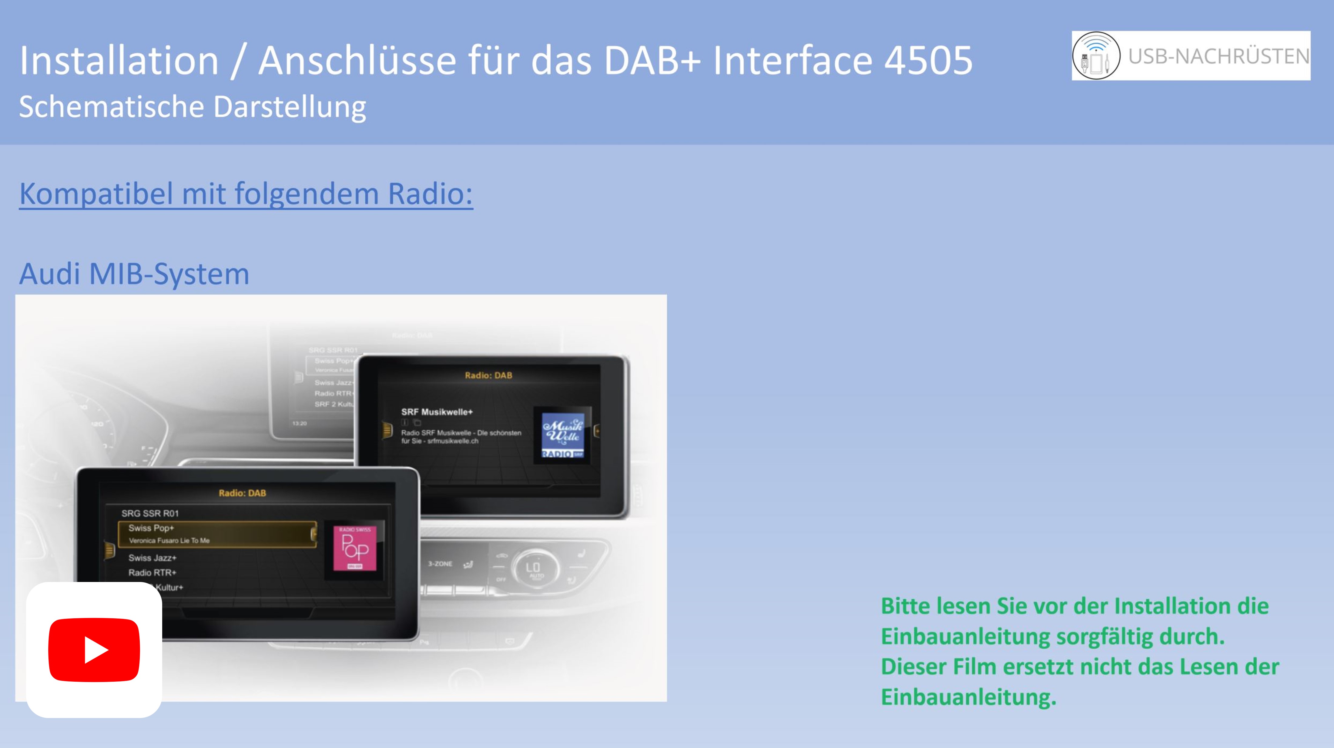 Nachrüstset DAB, DAB+ Antennenmodul für Audi A3 8V