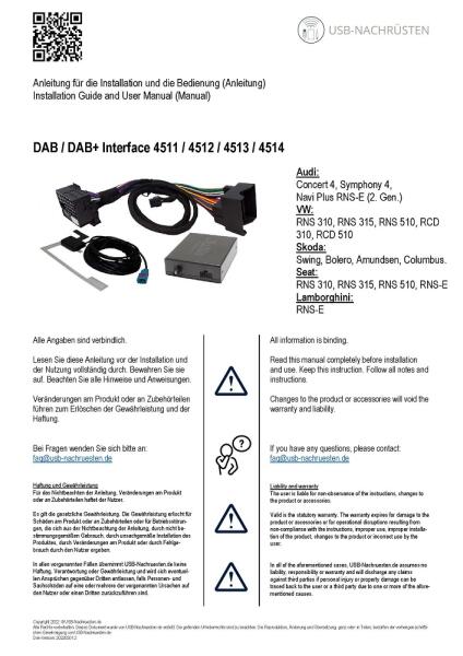 Adapterleitung für Nachrüstung DAB-Antenne FAKRA (VW)